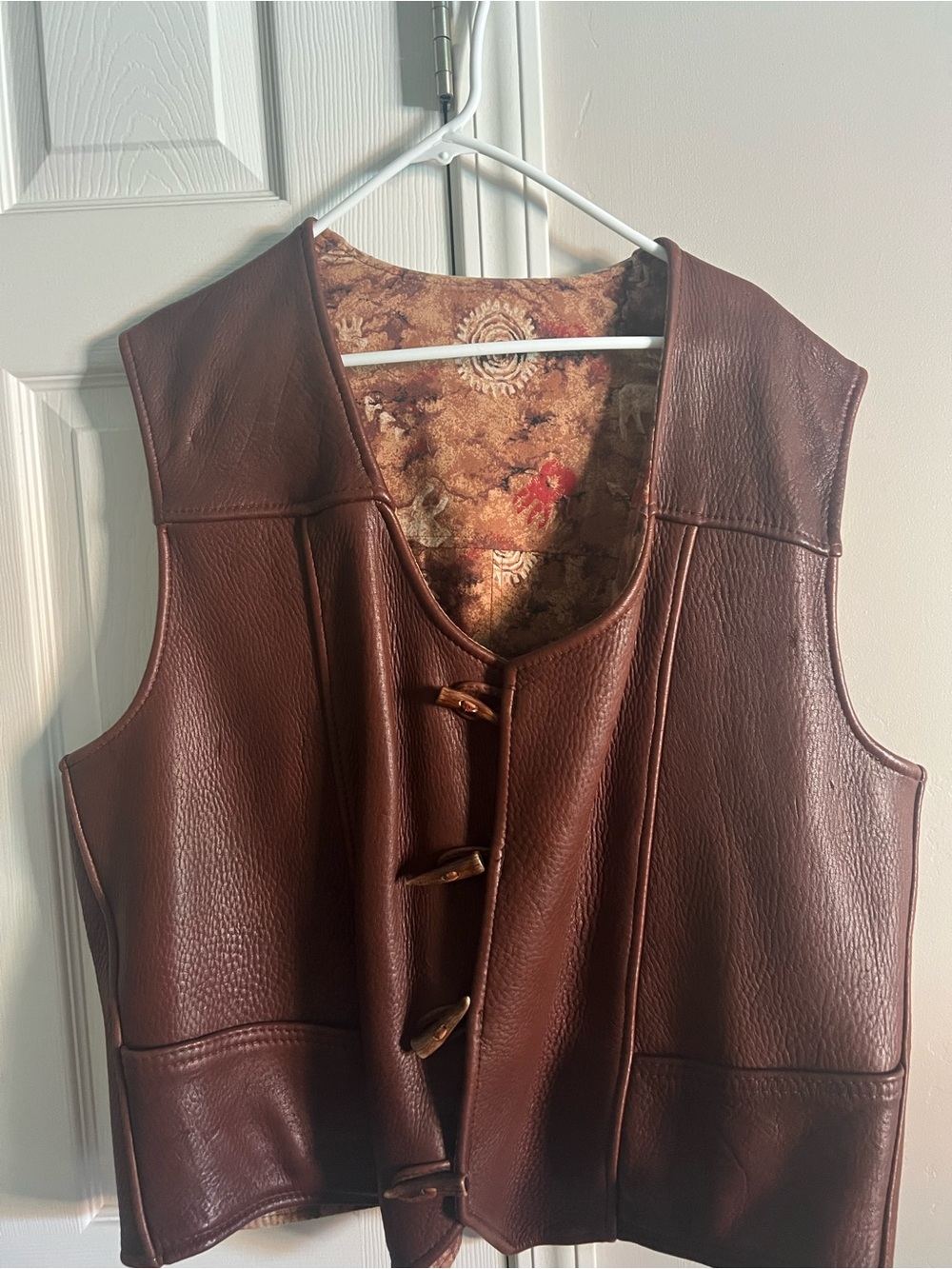 Handmade Artisan Leather Vest – Southwestern Ranch Style – One of a Kind, L/XL